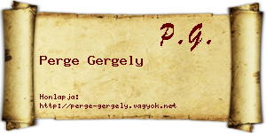 Perge Gergely névjegykártya